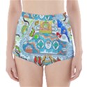 Supersonic cosmic submarine High-Waisted Bikini Bottoms View1