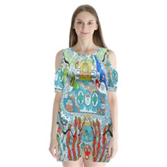 Supersonic Cosmic Submarine Shoulder Cutout Velvet One Piece by chellerayartisans