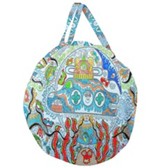 Supersonic Cosmic Submarine Giant Round Zipper Tote by chellerayartisans