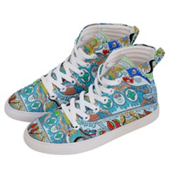 Supersonic Cosmic Submarine Women s Hi-top Skate Sneakers by chellerayartisans