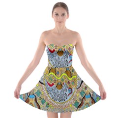 Supersonic Sun Strapless Bra Top Dress by chellerayartisans