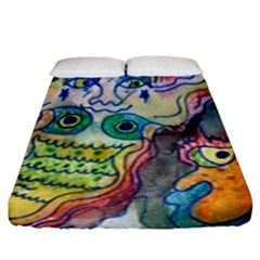 Watercolor Mermaid Fitted Sheet (king Size) by chellerayartisans