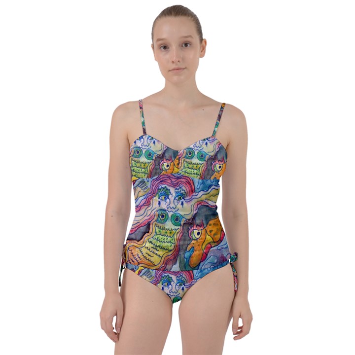 Watercolor Mermaid Sweetheart Tankini Set