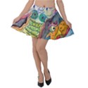 Watercolor Mermaid Velvet Skater Skirt View1