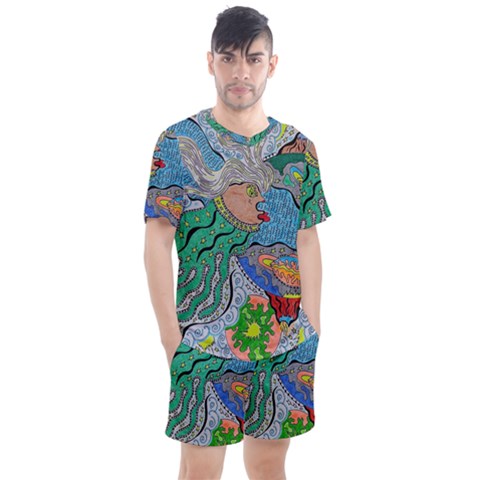 Universe Angel Men s Mesh Tee And Shorts Set by chellerayartisans