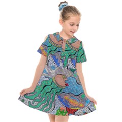 Universe Angel Kids  Short Sleeve Shirt Dress by chellerayartisans