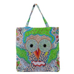 Cosmic Owl Grocery Tote Bag