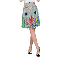 Cosmic Owl A-line Skirt by chellerayartisans