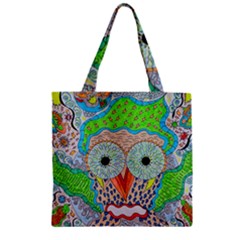 Cosmic Owl Zipper Grocery Tote Bag