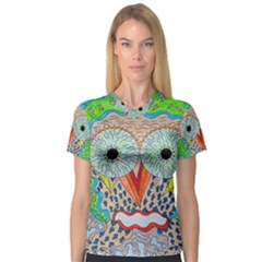 Cosmic Owl V-Neck Sport Mesh Tee