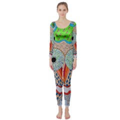 Cosmic Owl Long Sleeve Catsuit by chellerayartisans