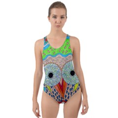 Cosmic Owl Cut-out Back One Piece Swimsuit by chellerayartisans