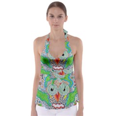 Cosmic Owl Babydoll Tankini Top