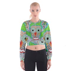 Cosmic Owl Cropped Sweatshirt