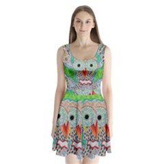 Cosmic Owl Split Back Mini Dress 