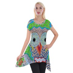 Cosmic Owl Short Sleeve Side Drop Tunic