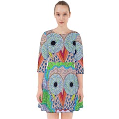 Cosmic Owl Smock Dress by chellerayartisans