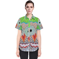 Cosmic Owl Women s Short Sleeve Shirt