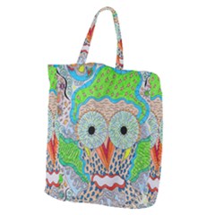 Cosmic Owl Giant Grocery Tote by chellerayartisans