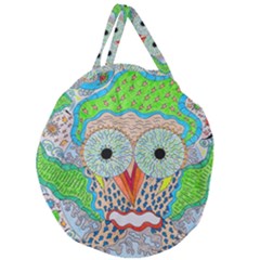 Cosmic Owl Giant Round Zipper Tote by chellerayartisans