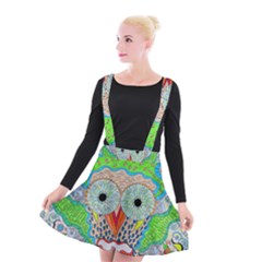 Cosmic Owl Suspender Skater Skirt