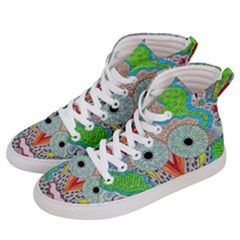 Cosmic Owl Men s Hi-top Skate Sneakers by chellerayartisans