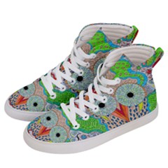 Cosmic Owl Women s Hi-top Skate Sneakers by chellerayartisans