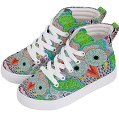 Cosmic Owl Kid s Hi-top Skate Sneakers by chellerayartisans