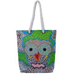 Cosmic Owl Full Print Rope Handle Tote (Small)