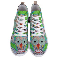 Cosmic Owl Men s Lightweight High Top Sneakers by chellerayartisans