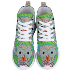 Cosmic Owl Women s Lightweight High Top Sneakers by chellerayartisans