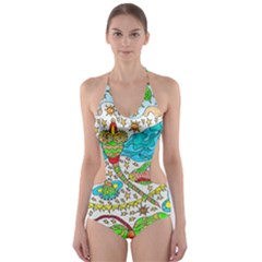 Cosmic Dragonflies Cut-out One Piece Swimsuit by chellerayartisans