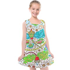 Cosmic Dragonflies Kids  Cross Back Dress