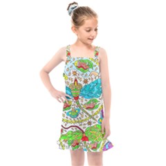 Cosmic Dragonflies Kids  Overall Dress