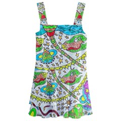 Cosmic Dragonflies Kids  Layered Skirt Swimsuit