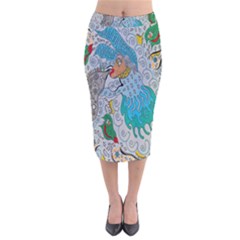 Music Angel Velvet Midi Pencil Skirt by chellerayartisans