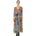 Cosmic Moon Angel Button Up Boho Maxi Dress View1