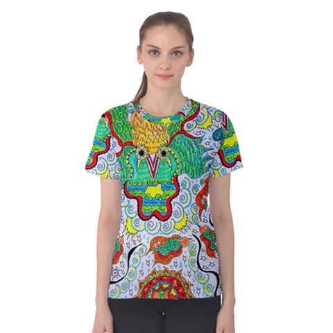 Cosmic Coocoobird Women s Cotton Tee by chellerayartisans