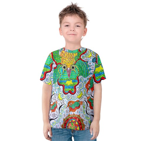 Cosmic Coocoobird Kids  Cotton Tee by chellerayartisans