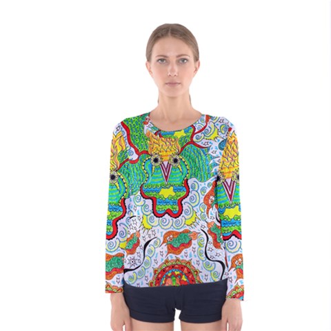 Cosmic Coocoobird Women s Long Sleeve Tee by chellerayartisans