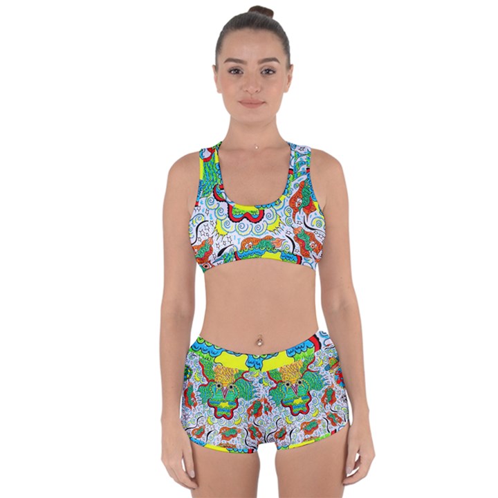 Cosmic Coocoobird Racerback Boyleg Bikini Set