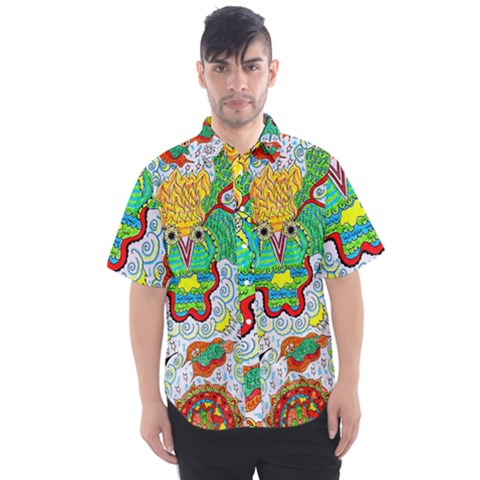 Cosmic Coocoobird Men s Short Sleeve Shirt by chellerayartisans