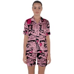 Working Woman Satin Short Sleeve Pyjamas Set by snowwhitegirl