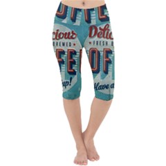 Delicious Coffee Lightweight Velour Cropped Yoga Leggings