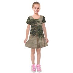 Vintage Bamboo Trees Kids  Short Sleeve Velvet Dress by snowwhitegirl