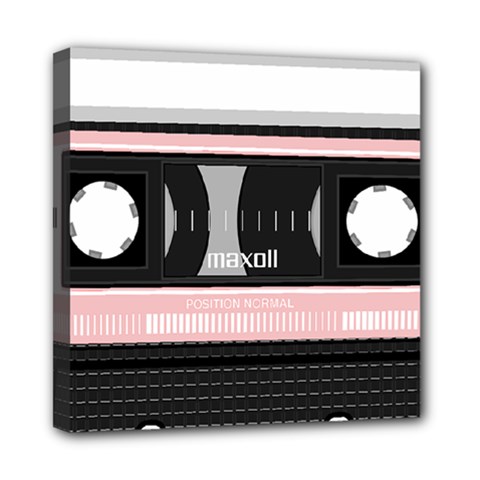 Pink Compact Cassette Mini Canvas 8  X 8  (stretched) by snowwhitegirl