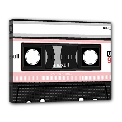 Pink Compact Cassette Canvas 14  X 11  (stretched) by snowwhitegirl