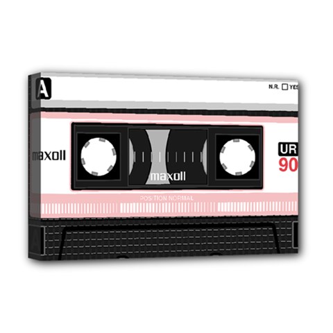 Pink Compact Cassette Deluxe Canvas 18  X 12  (stretched) by snowwhitegirl