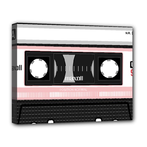 Pink Compact Cassette Deluxe Canvas 20  X 16  (stretched) by snowwhitegirl