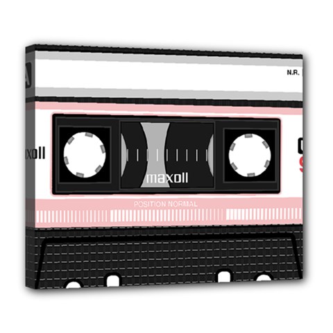 Pink Compact Cassette Deluxe Canvas 24  X 20  (stretched) by snowwhitegirl